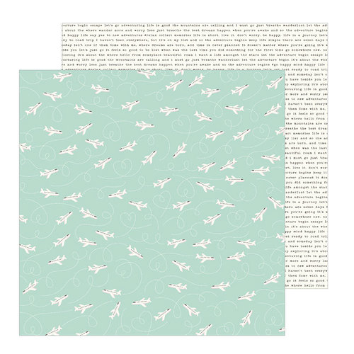 Pebbles - Chasing Adventure Collection - 12 x 12 Double Sided Paper - Take Off
