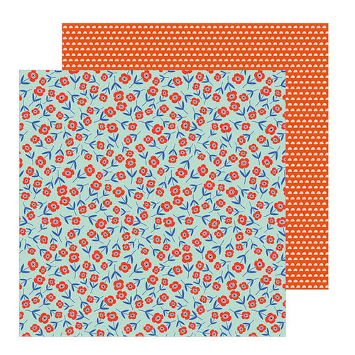 Pebbles - Chasing Adventure Collection - 12 x 12 Double Sided Paper - Scattered Blossoms