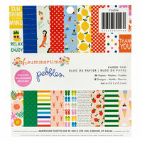 Pebbles - Oh Summertime Collection - 6 x 6 Paper Pad with Glitter Accents