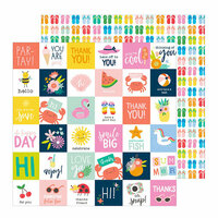 Pebbles - Oh Summertime Collection - 12 x 12 Double Sided Paper - Hello Summer