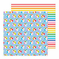 Pebbles - Oh Summertime Collection - 12 x 12 Double Sided Paper - Ball Toss