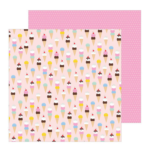 Pebbles - Oh Summertime Collection - 12 x 12 Double Sided Paper - Scoops