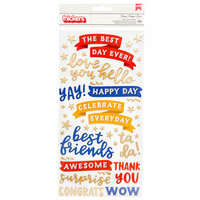 Pebbles - Big Top Dreams Collection - Thickers - Foam with Foil Accents - Phrases and Icons