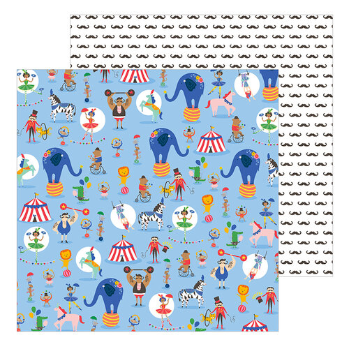 Pebbles - Big Top Dreams Collection - 12 x 12 Double Sided Paper - Amazing Show