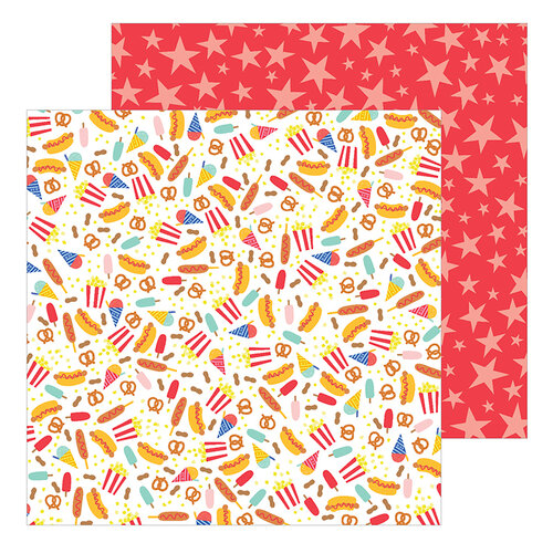 Pebbles - Big Top Dreams Collection - 12 x 12 Double Sided Paper - Circus Treats