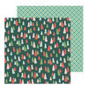 Pebbles - Merry Little Christmas Collection - 12 x 12 Double Sided Paper - Oh Christmas Tree