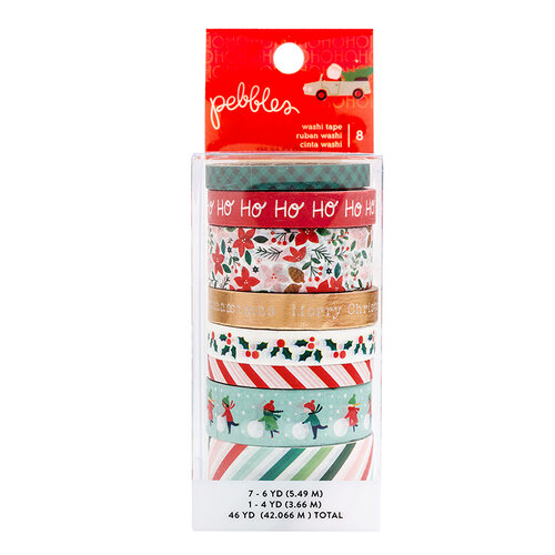 Pebbles - Merry Little Christmas Collection - Washi Tape with Foil Accents