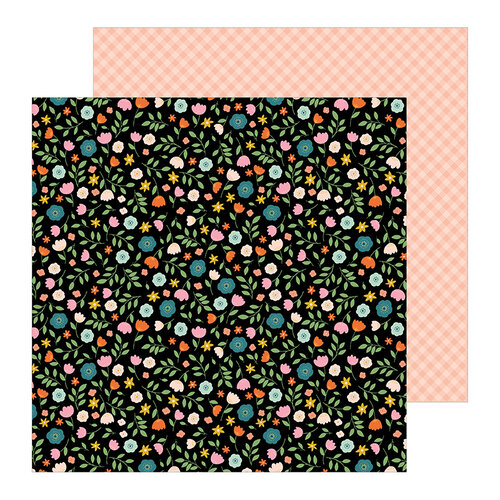 Pebbles - This Is Family Collection - 12 x 12 Double Sided Paper - Flower Patch