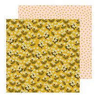 Pebbles - This Is Family Collection - 12 x 12 Double Sided Paper - Golden Field