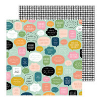 Pebbles - This Is Family Collection - 12 x 12 Double Sided Paper - Chit Chat