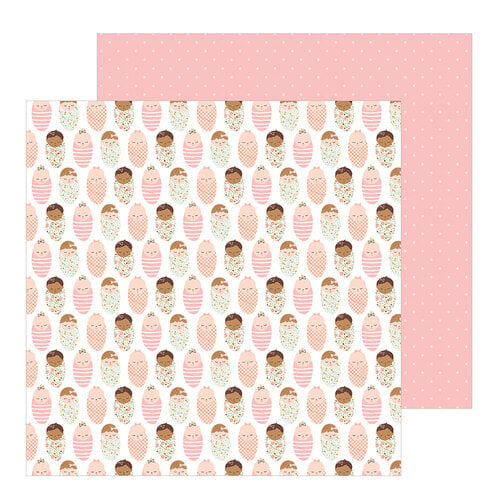 Pebbles - Peek-A-Boo You Collection - 12 x 12 Double Sided Paper - Girl - Baby Love Girl