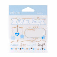 American Crafts - Pebbles - New Arrival Collection - Rub Ons - Baby Boy, CLEARANCE