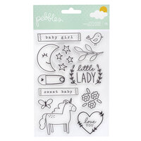 Pebbles - Peek-A-Boo You Collection - Clear Acrylic Stamps - Girl