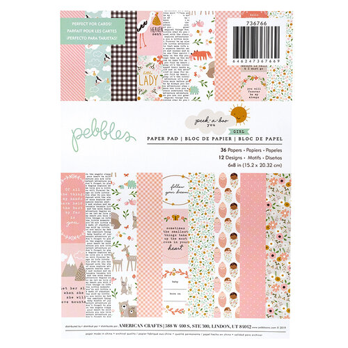 Pebbles - Peek-A-Boo You Collection - 6 x 8 Paper Pad - Girl