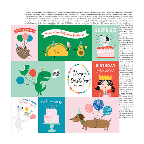 Pebbles - Happy Cake Day Collection - 12 x 12 Double Sided Paper - Cake Day