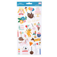 Pebbles - Happy Cake Day Collection - Cardstock Stickers with Foil Accents