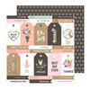 Pebbles - Lovely Moments Collection - 12 x 12 Double Sided Paper - Lovely Tags