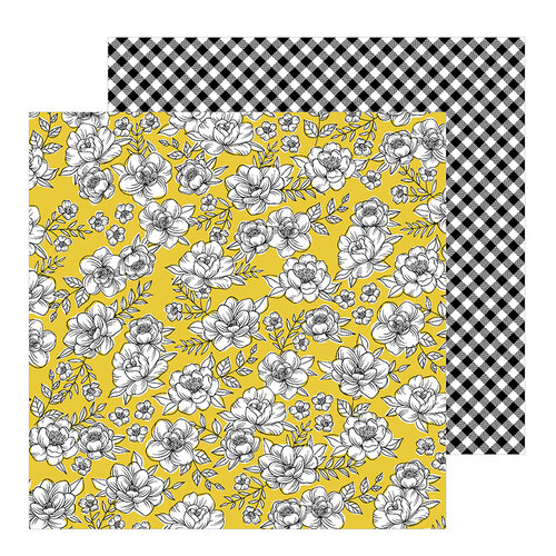 Jen Hadfield - Hey, Hello Collection - 12 x 12 Double Sided Paper - Yellow Roses