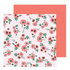 Pebbles - Hey, Hello Collection - 12 x 12 Double Sided Paper - Blushing Blooms