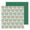 Pebbles - Hey, Hello Collection - 12 x 12 Double Sided Paper - Floral Hearts