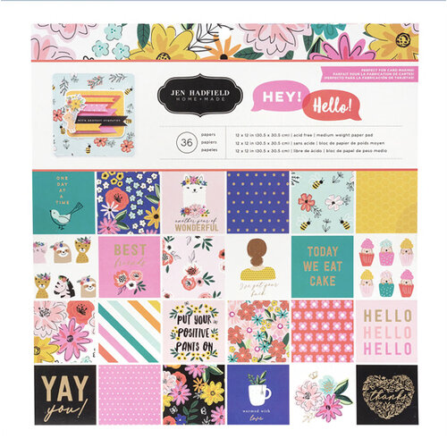 Jen Hadfield - Hey, Hello Collection - 12 x 12 Paper Pad with Foil Accents