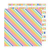 Pebbles - Live Life Happy Collection - 12 x 12 Double Sided Paper - Rad Stripes
