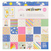 Pebbles - Live Life Happy Collection - 12 x 12 Paper Pad with Foil Accents
