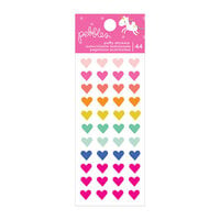 Pebbles - Live Life Happy Collection - Puffy Heart Stickers with Foil Accents