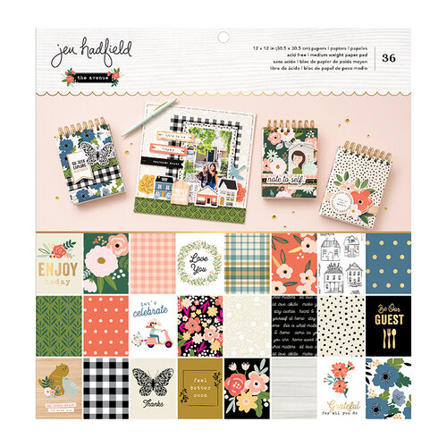 Jen Hadfield - The Avenue Collection - 12 x 12 Paper Pad with Gold Foil Accents