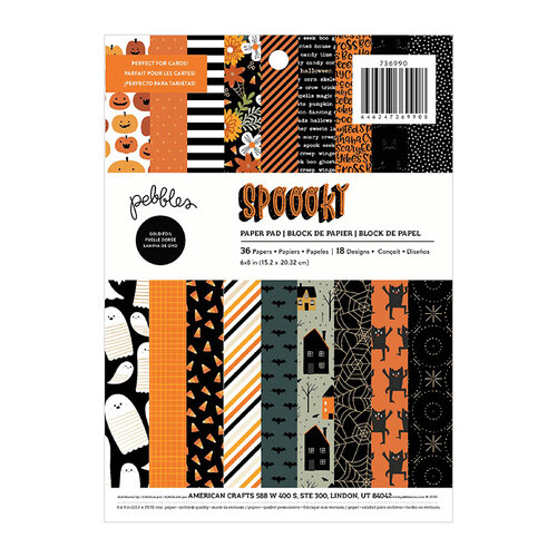 Pebbles - Spoooky Collection - 6 x 8 Paper Pad with Foil Accents