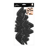 Pebbles - Spoooky Collection - Adhesive Wall Bats - Black Glitter
