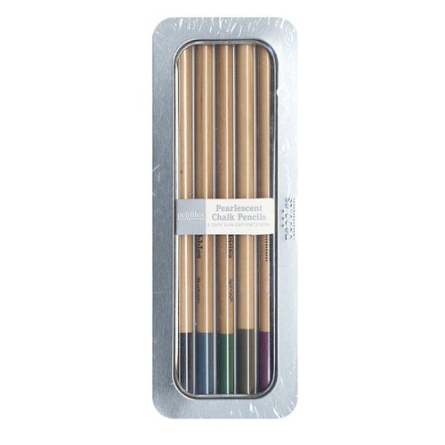 American Crafts - Pebbles - Chalk Pencil Set - 5 Piece - Pearlescent - Earth Tones