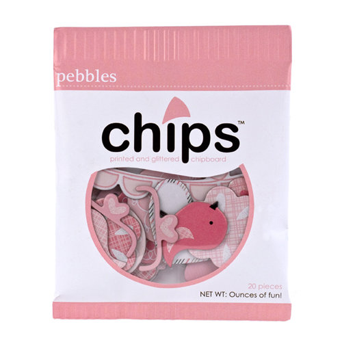 American Crafts - Pebbles - New Arrival Collection - Chips - Chipboard Pieces - Girl