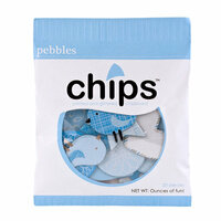 American Crafts - Pebbles - New Arrival Collection - Chips - Chipboard Pieces - Boy