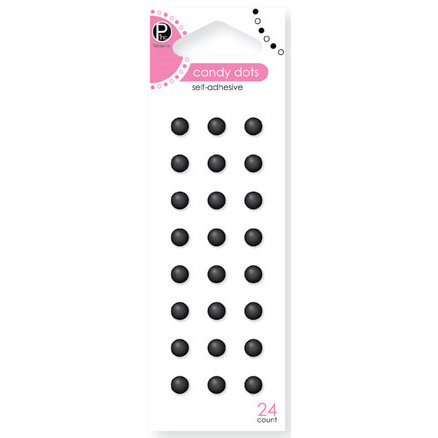 American Crafts - Pebbles - Self Adhesive Candy Dots - Black, CLEARANCE