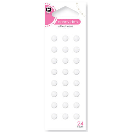 American Crafts - Pebbles - Self Adhesive Candy Dots - White, CLEARANCE