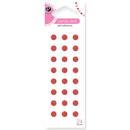 American Crafts - Pebbles - Self Adhesive Candy Dots - Red, CLEARANCE