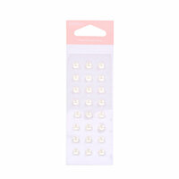 American Crafts - Pebbles - New Arrival Collection - Self Adhesive Candy Dots - Pearl - White