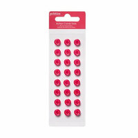American Crafts - Pebbles - Welcome Christmas Collection - Self Adhesive Candy Dots - Crimson Buttons