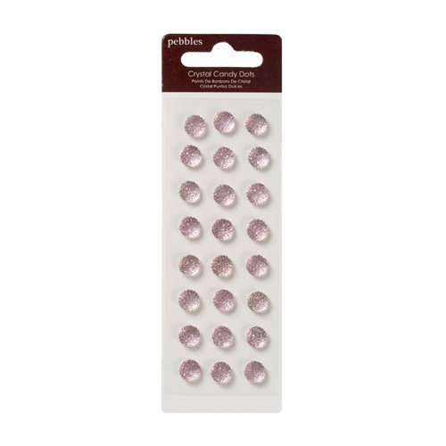 American Crafts - Pebbles - Self Adhesive Candy Dots - Crystal Peony