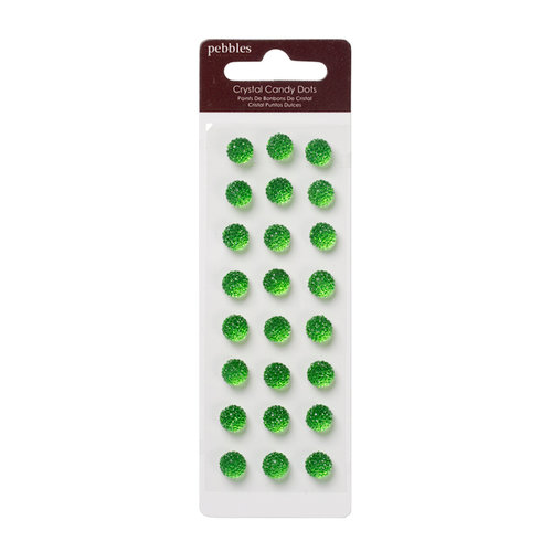 American Crafts - Pebbles - Self Adhesive Candy Dots - Crystal Spinach