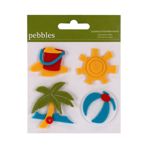 American Crafts - Pebbles - Layered Felt Embellishments - The Beach