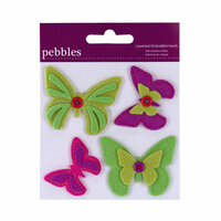 American Crafts - Pebbles - Layered Felt Embellishments - Butterflies