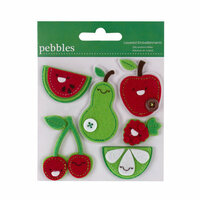 American Crafts - Pebbles - Layered Felt Embellishments - Red and Green Fruit, CLEARANCE
