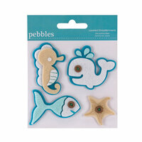 American Crafts - Pebbles - Layered Felt Embellishments - Ocean