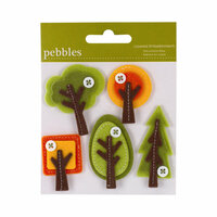 American Crafts - Pebbles - Layered Felt Embellishments - Trees