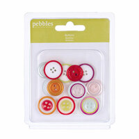 American Crafts - Pebbles - Happy Go Lucky Collection - Buttons