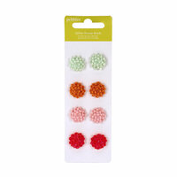 American Crafts - Pebbles - Happy Go Lucky Collection - Brads - Glitter Flower Brads