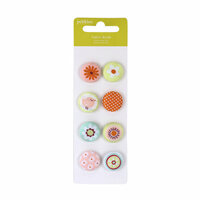 American Crafts - Pebbles - Happy Go Lucky Collection - Fabric Brads