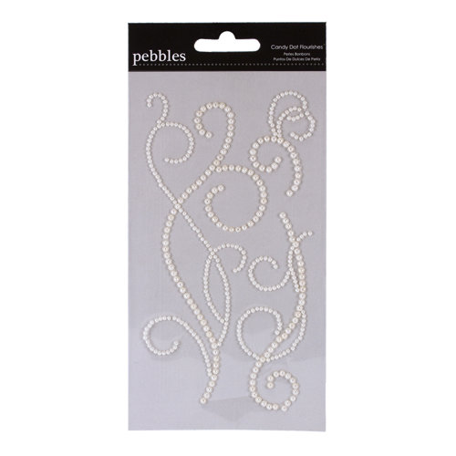 American Crafts - Pebbles - Mr and Mrs Collection - Candy Dot Flourishes - Pearl